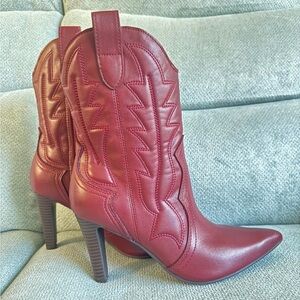 Red Leather Western Boots